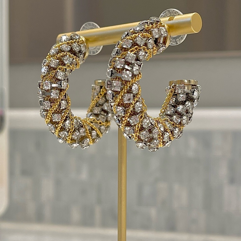 Stella & Dot Chain Jewel Hoops